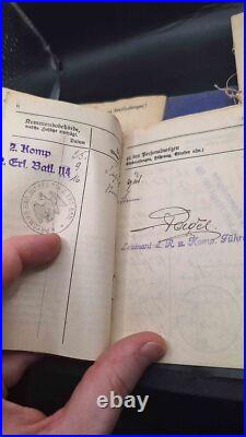 Passeport militaire Ek1 Ek2 Croix de fer 1+2 B. V. M. Cat. U. Genes. Komp. E. R