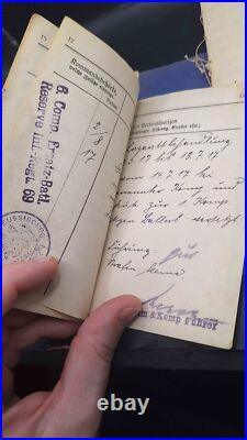 Passeport militaire Ek1 Ek2 Croix de fer 1+2 B. V. M. Cat. U. Genes. Komp. E. R