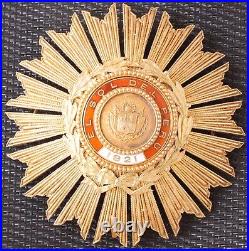 Pérou Ordre Du Soleil Fondé En 1821 Plaque De Grand Officier En Vermeil
