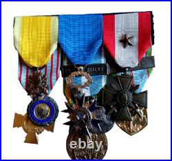Placard Pla 008 Placard De 7 Decorations Militaires 1939-1945 Indochine