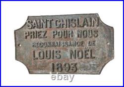 Plaque métallique émaillée vintage commémorative au nom du soldat Louis Noël