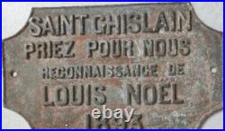 Plaque métallique émaillée vintage commémorative au nom du soldat Louis Noël