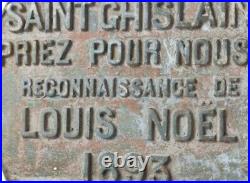 Plaque métallique émaillée vintage commémorative au nom du soldat Louis Noël