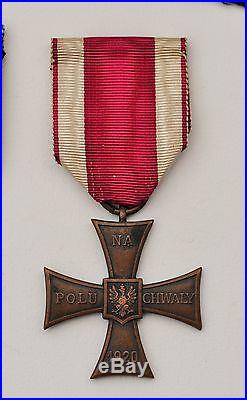 Pologne Croix de la Vaillance, 1920, numérotée, sous officier français 14-18