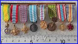 Portee 8 Medailles Miniatures Ancien Combattant Ww2 Indochine Algerie