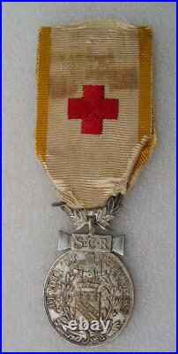 RARE MEDAILLE DES SAUVETEURS DE LA CROIX ROUGE ruban très fragile