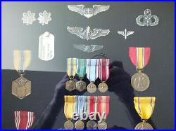 RARE cadre medailles WAR US USAF WWII WAR VIETNAM veteran MILITARY LT COLONEL