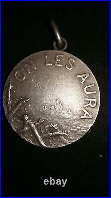RARE médaille de Verdun on les aura par Dropsy, en argent