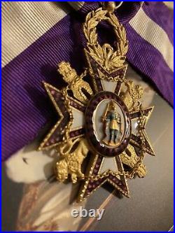 RARISSIME Ordre des dames nobles Reine Maria Luisa Or Grand Croix Espagne XIXe