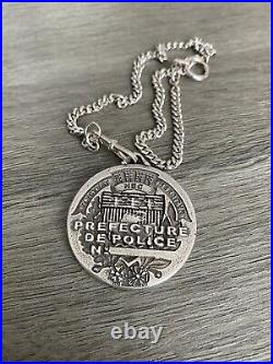 Rare Ancienne Médaille Opj Prefecture De Police Insigne Quai Des Orfevres Argent
