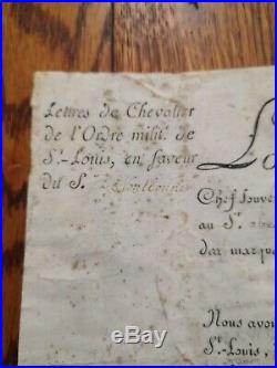 Rare Brevet Chevalier Ordre De Saint Louis 1788 À Alexandre Louis De Fontbonne
