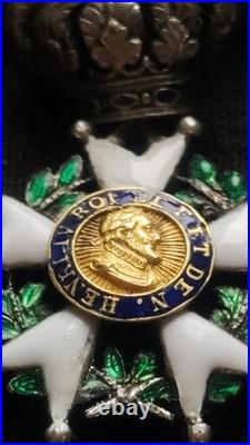 Rare Chevalier Légion D'honneur Restauration Henri IV Roi France Lys Réduction