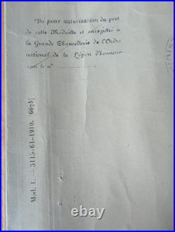 Rare Diplôme Médaille Coloniale 1920 Agrafe Afrique Occidentale Française AOF