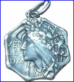 Rare Médaille Art Nouveau VELLEDA Argent 2è Prix Du 81è D'infanterie 9-1-1918