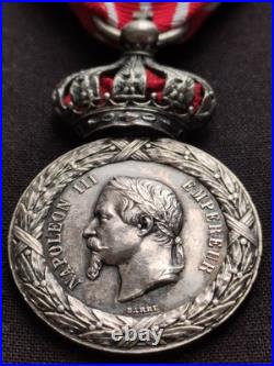 Rare Médaille Campagne D'italie 1859 Cent Gardes Napoleon III Empire Argent Sup+