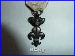Rare Médaille Chevalier Ordre Du Lys Louis XVIII 1814 Époque Restauration Argent