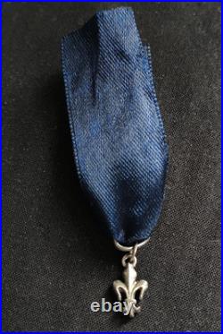 Rare Médaille Décoration Lys Ordre Restauration 1814 Louis XVIII Roi Argent