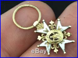 Rare Ordre de Saint Louis en Or Réduction Miniature Médaille Décoration Antique