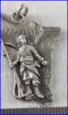 Rare ancienne médaille, Alsace Lorraine, WW1, en argent