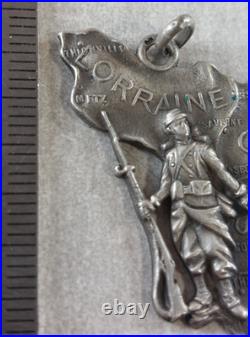 Rare ancienne médaille, Alsace Lorraine, WW1, en argent