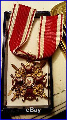 Rare medaille St. Stanislas/ avec epee/ 3-eme classe! G. M