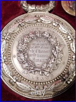 Rare médaille décoration argent 1917 Institut Musical Orléans Attribuée 64mm