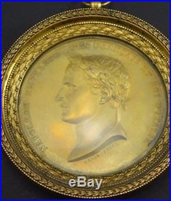 Rare médaille en bronze doré de Napoléon signé galle