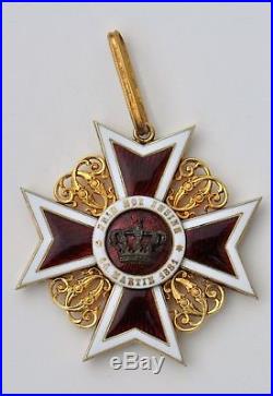 Roumanie Ordre de la Couronne, ensemble de Grand Officier, dans son écrin
