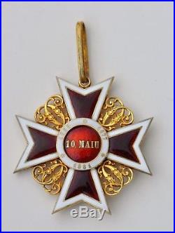 Roumanie Ordre de la Couronne, ensemble de Grand Officier, dans son écrin