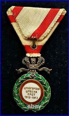 Royaume Monténégro Ordre Croix-Rouge Serbie Yougoslavie Guerre Balkans 1912-13