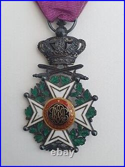 Royaume de Belgique Ordre de Léopold, chevalier, dans son écrin aux armes