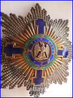 Royaume de Roumanie Plaque de Grand Croix Ordre de l'Etoile 1er type Vermeil