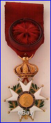 SUPERBE, EN OR Ordre de la Légion d'honneur Napoléon Second Empire order medal
