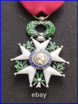 SUPERBE LÉGION D'HONNEUR CHEVALIER ORDONNANCE 1870, 3e RÉPUBLIQUE ARGENT