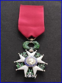 SUPERBE LÉGION D'HONNEUR CHEVALIER ORDONNANCE 1870, 3e RÉPUBLIQUE ARGENT