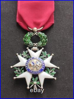 SUPERBE LÉGION D'HONNEUR CHEVALIER ORDONNANCE 1870, 3e RÉPUBLIQUE ARGENT