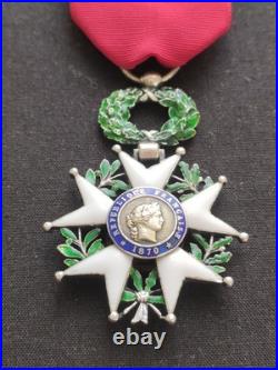 SUPERBE LÉGION D'HONNEUR CHEVALIER ORDONNANCE 1870, 3e RÉPUBLIQUE ARGENT