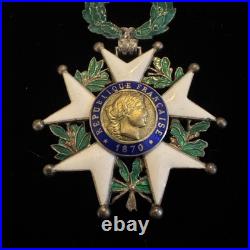 SUPERBE LÉGION D'HONNEUR CHEVALIER ORDONNANCE 1870 3e RÉPUBLIQUE ARGENT, VERMEIL