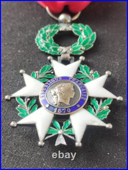 SUPERBE LÉGION D'HONNEUR CHEVALIER ORDONNANCE 1870 3e RÉPUBLIQUE ARGENT, VERMEIL