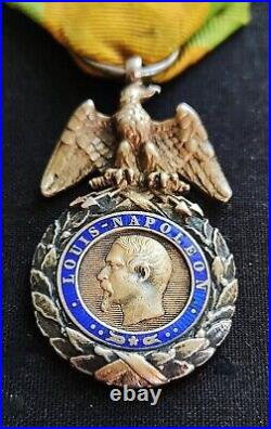 SUPERBE MÉDAILLE MILITAIRE NAPOLÉON III SECOND EMPIRE 19e XIXe SIÈCLE 2ème Type