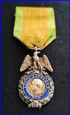 SUPERBE MÉDAILLE MILITAIRE NAPOLÉON III SECOND EMPIRE 19e XIXe SIÈCLE 2ème Type
