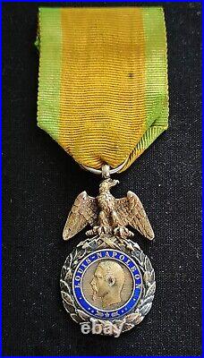 SUPERBE MÉDAILLE MILITAIRE NAPOLÉON III SECOND EMPIRE 19e XIXe SIÈCLE 2ème Type