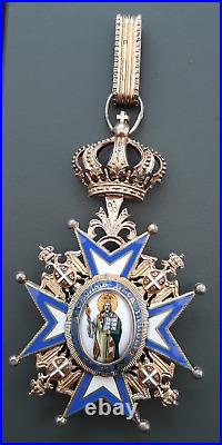 Serbie 1914-1918 Commandeur Ordre de Saint Sava ou Bijou Grand Croix ORIGINAL