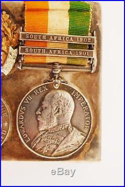 South Africa medals Victoria Edward VII 4952 CORPL J. TELFER ESSEX RGT silver 19