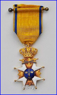 Suede Ordre Militaire de l'Epée, chevalier de 1ere classe en or