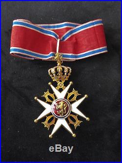 Suede Ordre de Saint Olaf commandeur type II 1906 EN OR