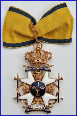 Suède Ordre de lÉpée, croix de commandeur en or