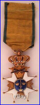 Suède Sweden en OR in GOLD 18k Ordre de l'épée Order of the sword Médaille medal