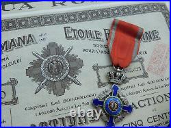 Super croix de chevalier de l'ordre de l'étoile Roumanie avec sa boite Carol II