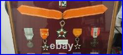 Superbe Ensemble Tableau 15 Décorations Légion Honneur Ouissam Alaouite Maroc